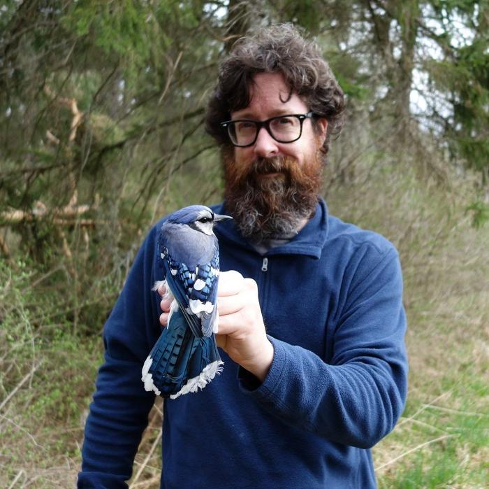 Fred Beaudry with a Blue Jay